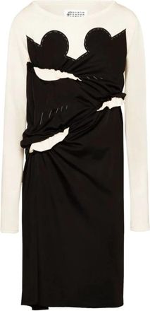 Maison Margiela Monochrome Midi Jurk - Dames - Casual kleedjes - Zwart - S - Kleedjes