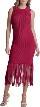 DKNY Dkny Fringe Sweaterdress