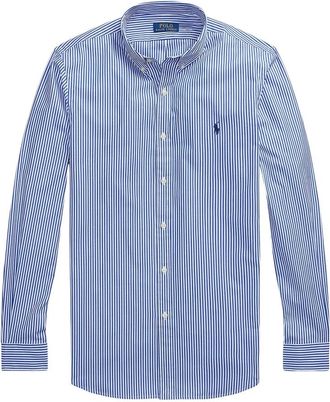 Polo Ralph Lauren Slim Fit Stretch Poplin Overhemd - Heren - Zakelijke Overhemden - Blauw - M - Katoen - Overhemden