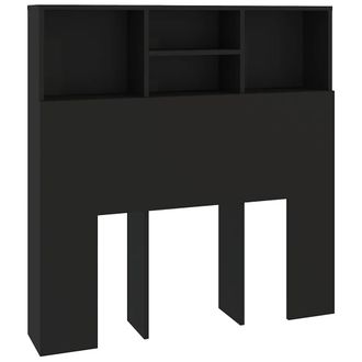 vidaXL Mueble Cabecero Negro 100x19x103,5 Cm Vidaxl