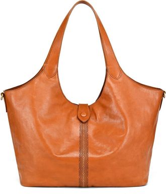 OLD TREND Marigold Genuine Leather Spacious Refined Carryall Tote in Caramel at Nordstrom