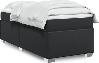 vidaXL Vidaxl - Cama Box Spring Con Colch&oacute;n Cuero Sint&eacute;tico Negro 100x200 Cm
