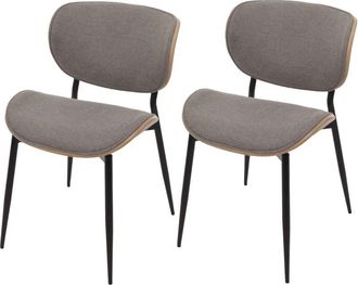 Hhg Hhg - Nunca Usado] Juego De 2 Sillas De Comedor 236, Tejido De Madera Curvada (370 G/m&sup2;) Certificado Oeko-tex Mvg, Natural, Gris Claro