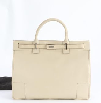 Gucci Beige Leather Handbag Tote Bag (Pre-Owned)