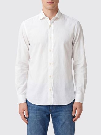 Boglioli Camicia slim fit in cotone a maniche lunghe con collo francese