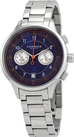 Akribos XXIV Quartz Blue Dial Stainless Steel Mens Watch AK1071SSBU