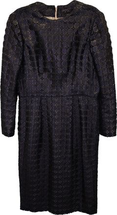 Giambattista Valli Lace Print Midi Dress in Black Viscose