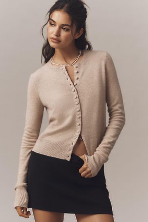 Maeve 100% Cashmere Crew-Neck Cardigan