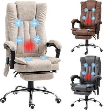 Vinsetto Silla oficina masaje 62x67x120 cm crema