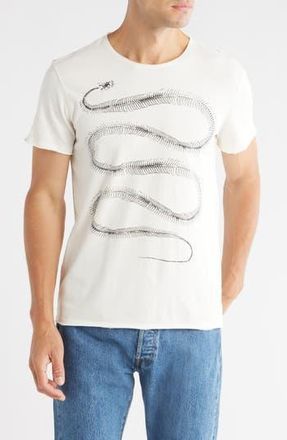 John Varvatos Snake Skeleton Organic Cotton Graphic T-Shirt in Salt at Nordstrom Rack, Size Xx-Large