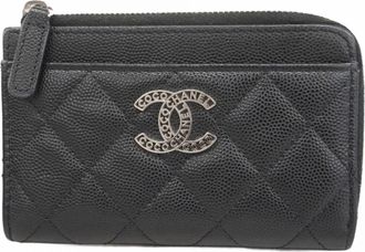 Chanel Black Grained Calfskin Coin Purse/Coin Case (Pre-Owned)