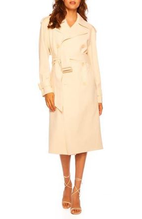 Susana Monaco Signature Stretch Trench Coat in Belgian Creme at Nordstrom Rack, Size Small