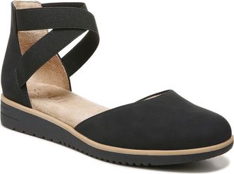 Naturalizer Intro dOrsay Wedge Flat - Wide Width Available in Black Synthetic Nubuck at Nordstrom Rack, Size 5.5