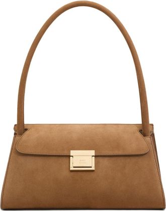 Ami Brown Studs Suede Shoulder Bag