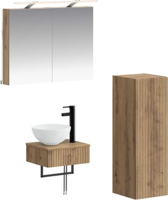 vidaXL Juego De Muebles De Ba&ntilde;o 4 Uds. Roble Artisan Vidaxl