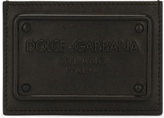 Dolce & Gabbana DG-logo embossed card holder - men - Calf Leather - One Size - Black