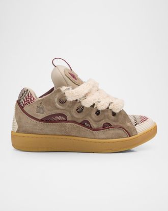 Lanvin Men & apos;s Curb Suede & Polyester Sneakers
