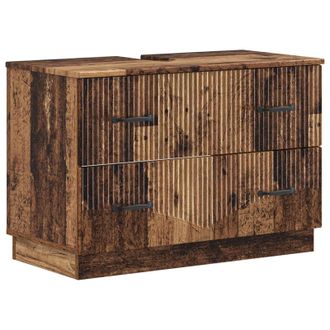 vidaXL Mueble De Lavabo Para Ba&ntilde;o Hoorn Madera Envejecida Vidaxl