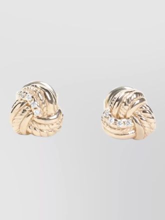 Bottega Veneta crystal-embellished knotted stud earrings