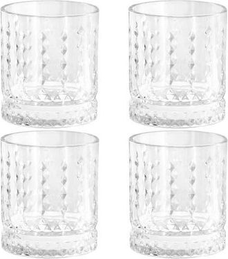 Gibson Home 4 Piece 13 Ounce Teardrop Embossed Double Old-Fashioned Glass Set in Clear at Nordstrom
