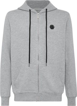 Philipp Plein Hoodies & sweatvesten, Heren, Grijs, XL, Katoen, Hoodie Sweatjacket Full Zip