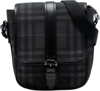 Burberry Pre-owned Cross Body Bags, female, Gray, Size: ONE SIZE Pre-owned Canvas Crossbody Bag
