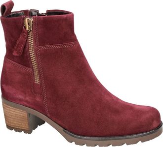 Gabor Dreamvelour Enkellaars - Dames - Laarzen met Hak - Rood - 38 1/2 EU - Leer - Schoenen