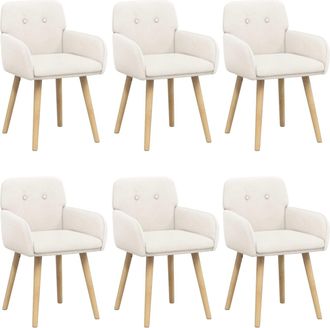 vidaXL Sillas De Comedor 6 Uds. Boucl&eacute; Crema 59 X 57 X 85 Cm Vidaxl