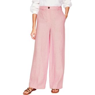 Boden Westbourne Linen Pants in Pink Chambray at Nordstrom Rack, Size 6