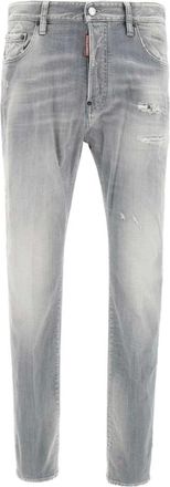 Dsquared2 Heren, Jeans, Grijs, Maat: S Leer