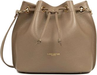 Lancaster Alba Double Taupe/Or Leren Tas - Dames - Schoudertassen - Oranje - ONE Size - Leer - Tassen
