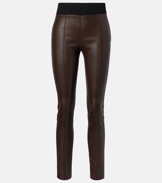Brunello Cucinelli Leather slim pants