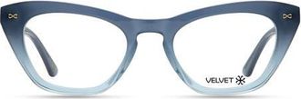 Velvet Eyewear Stevie 51mm Cat Eye Optical Glasses in Ocean Blue Fade at Nordstrom