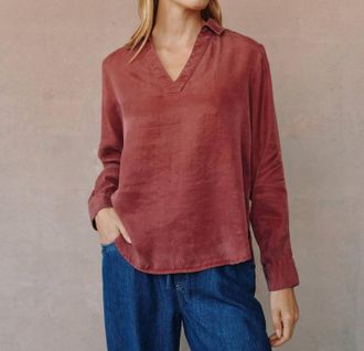 Bella Dahl Clean Front Pullover In Ruby Dusk