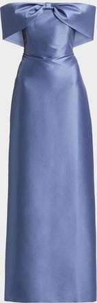 Sachin & Babi Michelle Bow Satin Gown