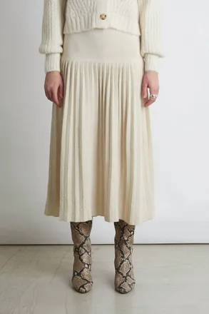 Eleven Six Lea Pleated Skirt In Ivory