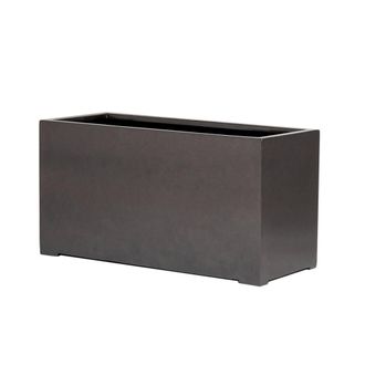 PRIMROSE Metallic Grey Polystone Rectangular Trough Garden Planter 100cm