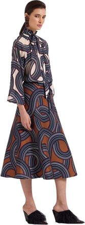 La DoubleJ Drawstring Skirt - Dames - Midirokken - Veelkleurig - L - Polyester - Rokken