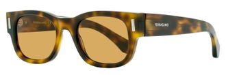 Ferragamo Ferragamo Mens Rectangular Rivet Sunglasses SF2064SE 240 Tortoise 51mm