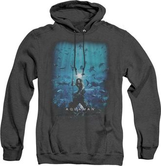Gildan Aquaman Movie Poster Adult Heather Hoodie / Hooded Sweatshirt