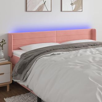 vidaXL Cabecero Con Led De Terciopelo Rosa 163x16x78/88 Cm Vidaxl