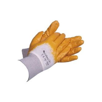 cofan Guantes De Nitrilo Amarillos Con Revestimiento Impermeable Y No Absorbente De Larga Duraci&oacute;n Cofan T-9 ( Bl&iacute;ster 12 Pares) Amarillo
