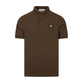 Stone Island Polo Shirt Korte Mouw Slim FIT - Heren - Polos - Bruin - S - Katoen - Tops