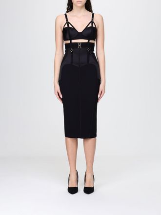 Elisabetta Franchi Light Crepe and Satin Bustier Dress