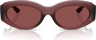 Jimmy Choo London 54mm Oval Sunglasses in Transparent Cranberry /Violet at Nordstrom