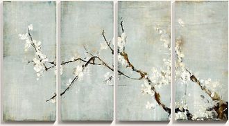 Ballard Designs Set of 4 Spa Sakura Blossoms Art - 70 x 128 - Ballard Designs