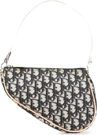 Dior 2001 Mini Diorissimo Coated Canvas Saddle Pochette shoulder bag - women - Fabric/Leather - One Size - Black