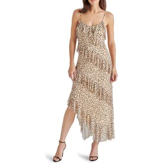 Steve Madden Aida Animal Print Ruffle Dress in Desert Sand at Nordstrom Rack, Size X-Small