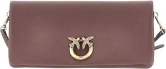 Pinko Love Click Soft Clutch - Dames - Clutches - Bruin - ONE Size - Katoen - Tassen