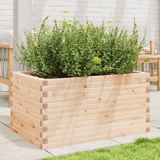 Berkfield Home Decorative Garden Planter 90x60x45.5 cm Solid Wood Pine in Natural